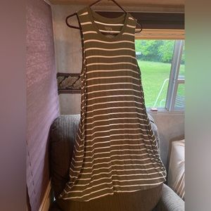 Green striped dress